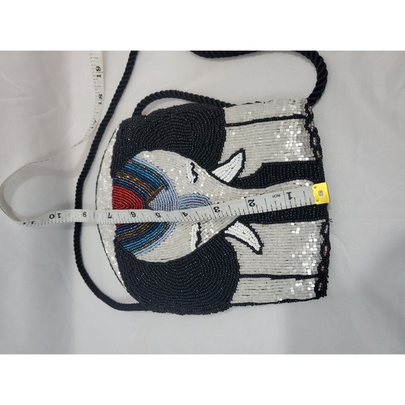 Beaded Evening Bag Purse Elephant Design Excellent Condition - Picture 7 of 8